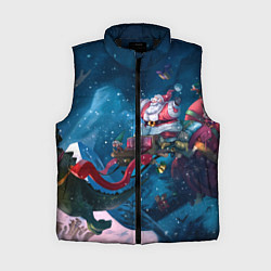 Женский жилет Санта с динозавром, цвет: 3D-черный