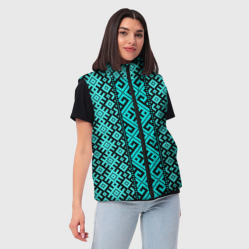 Женский жилет Орнамент славянский / 3D-Черный – фото 3