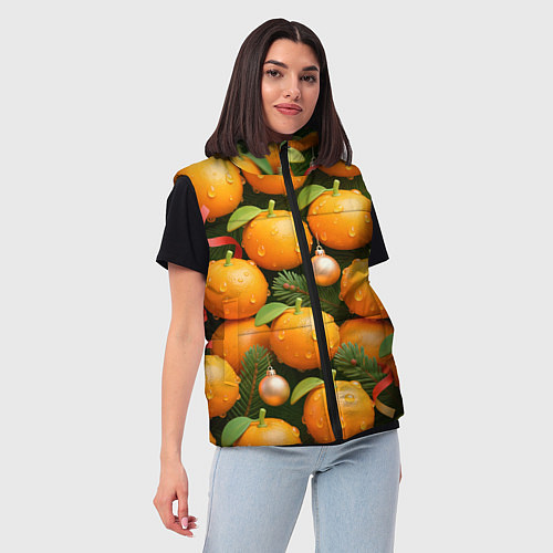 Женский жилет Мандариновое настроение / 3D-Черный – фото 3