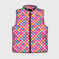 Женский жилет Разноцветный цветочный узор ретро