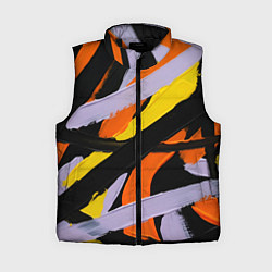 Женский жилет Полоски краски абстракция, цвет: 3D-черный