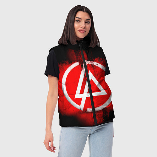 Женский жилет Linkin Park: Red style / 3D-Светло-серый – фото 3