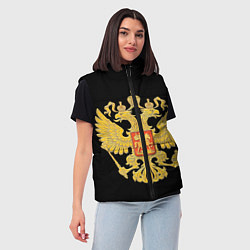 Женский жилет Герб России: золото, цвет: 3D-красный — фото 2