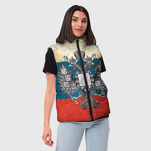 Женский жилет Герб имперской России / 3D-Красный – фото 3