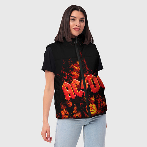 Женский жилет AC/DC Flame / 3D-Красный – фото 3