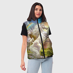 Женский жилет Радужный единорог, цвет: 3D-светло-серый — фото 2