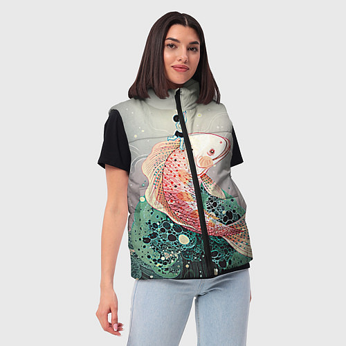 Женский жилет Рыба / 3D-Красный – фото 3