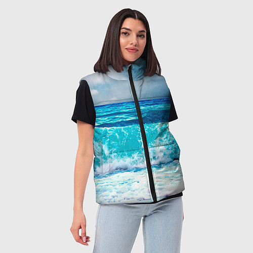 Женский жилет Волны / 3D-Светло-серый – фото 3