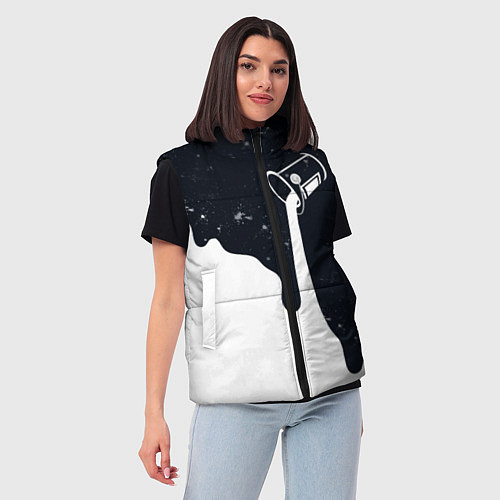 Женский жилет Черно-белый / 3D-Красный – фото 3