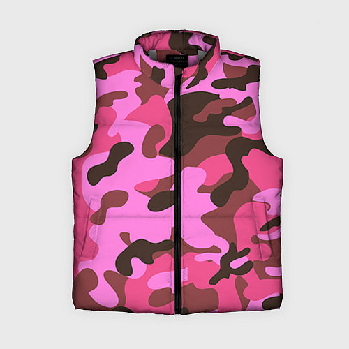 Женский жилет Камуфляж: розовый/коричневый / 3D-Светло-серый – фото 1