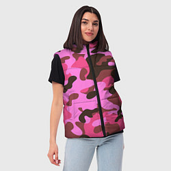 Женский жилет Камуфляж: розовый/коричневый, цвет: 3D-светло-серый — фото 2