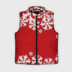 Женский жилет Снежинки, цвет: 3D-черный