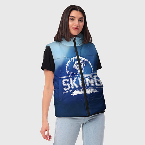 Женский жилет Лыжный спорт / 3D-Красный – фото 3