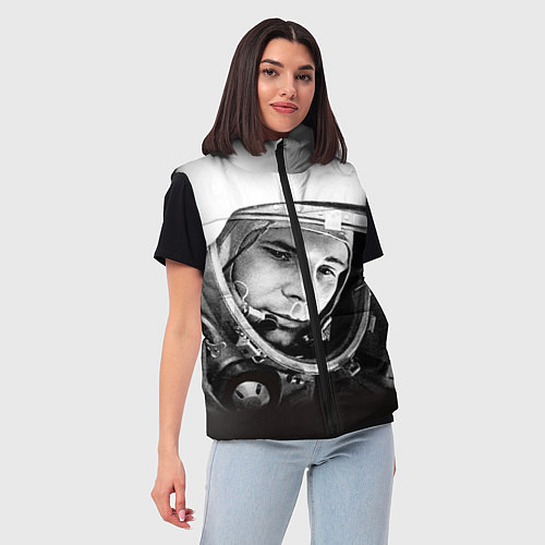 Женский жилет Юрий Гагарин / 3D-Черный – фото 3