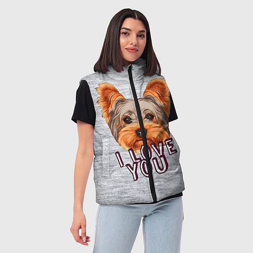 Женский жилет Йоркширский терьер / 3D-Черный – фото 3