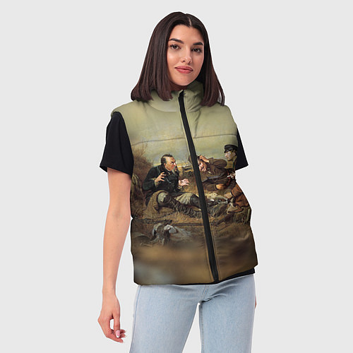 Женский жилет Русские охотники / 3D-Черный – фото 3