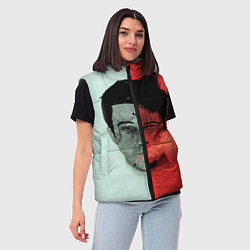 Женский жилет Norton: White & Red, цвет: 3D-черный — фото 2