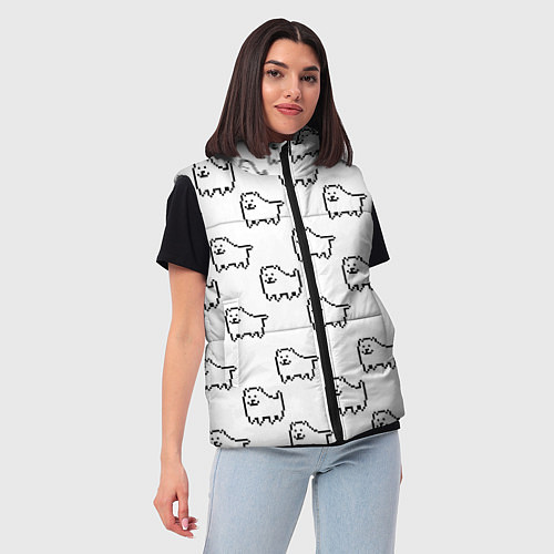 Женский жилет Undertale Annoying dog white / 3D-Красный – фото 3