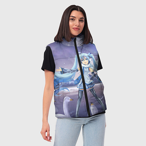 Женский жилет Hatsune Miku / 3D-Светло-серый – фото 3