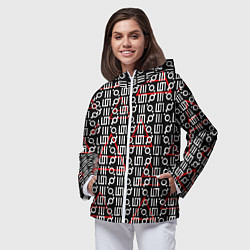 Ветровка с капюшоном женская 30 STM: Symbol Pattern, цвет: 3D-белый — фото 2