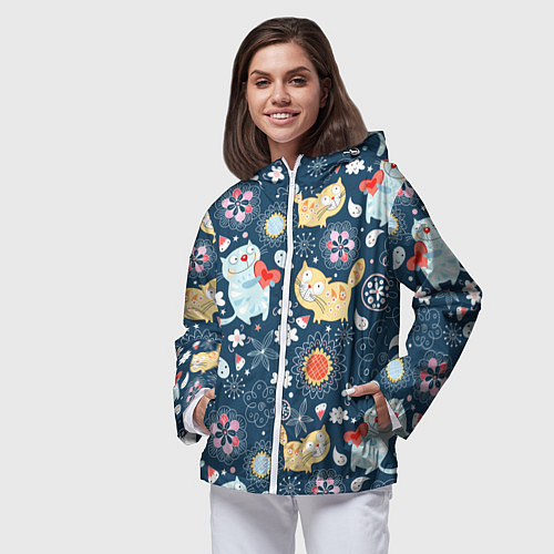 Женская ветровка Котята / 3D-Белый – фото 3