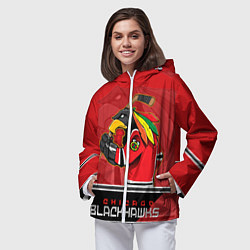 Ветровка с капюшоном женская Chicago Blackhawks, цвет: 3D-белый — фото 2