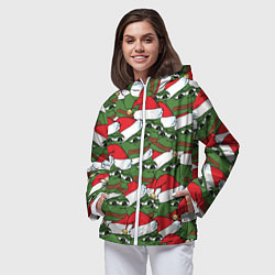Ветровка с капюшоном женская Sad frog new year, цвет: 3D-белый — фото 2