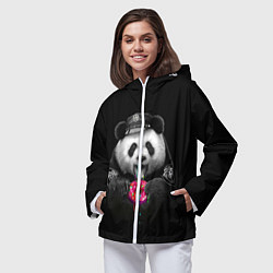 Ветровка с капюшоном женская Donut Panda, цвет: 3D-белый — фото 2