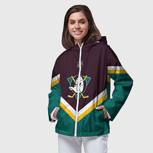 Женская ветровка NHL: Anaheim Ducks / 3D-Белый – фото 3