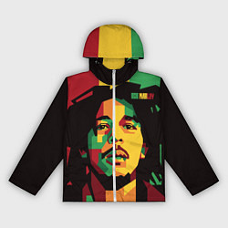 Ветровка с капюшоном женская Боб Марли, цвет: 3D-белый
