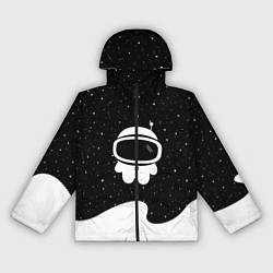 Ветровка с капюшоном женская Маленький космонавт, цвет: 3D-черный