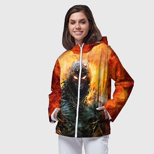 Женская ветровка Disturbed: Monster Flame / 3D-Белый – фото 3