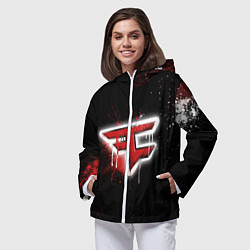 Ветровка с капюшоном женская FaZe Clan: Black collection, цвет: 3D-белый — фото 2