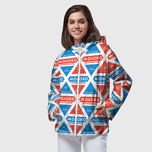 Женская ветровка Молоко пастеризованное / 3D-Белый – фото 3