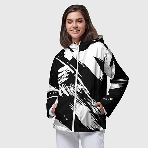 Женская ветровка Чёрно-белый / 3D-Белый – фото 3