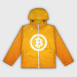 Ветровка с капюшоном женская Bitcoin Orange, цвет: 3D-белый