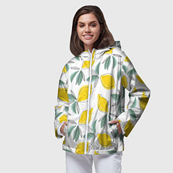 Ветровка с капюшоном женская Лимончики, цвет: 3D-белый — фото 2