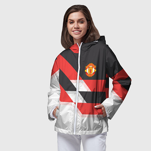 Женская ветровка Manchester United: Stipe / 3D-Белый – фото 3