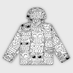 Ветровка с капюшоном женская Совушки: узор, цвет: 3D-белый