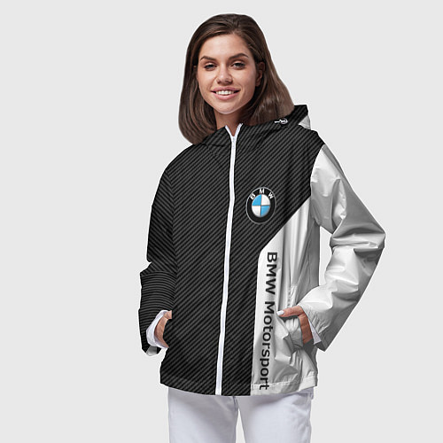 Женская ветровка BMW CARBON БМВ КАРБОН / 3D-Белый – фото 3