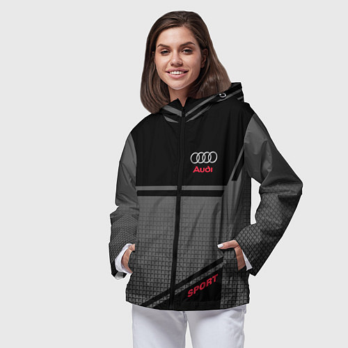 Женская ветровка Audi: Crey & Black / 3D-Черный – фото 3