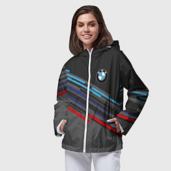 Ветровка с капюшоном женская BMW BRAND COLOR, цвет: 3D-белый — фото 2
