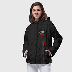 Ветровка с капюшоном женская Audi: Sport Line, цвет: 3D-черный — фото 2