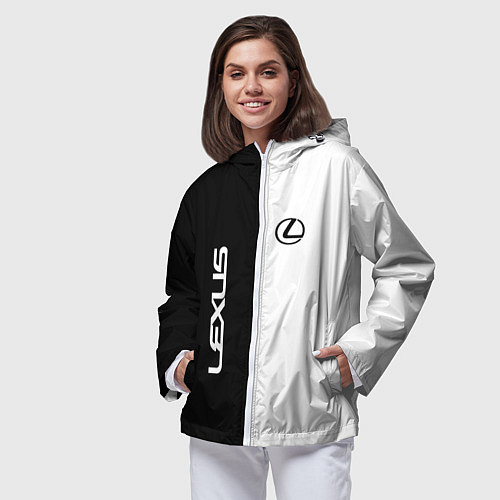 Женская ветровка Lexus: Black & White / 3D-Белый – фото 3