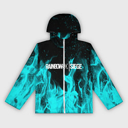 Ветровка с капюшоном женская R6S: Turquoise Flame, цвет: 3D-белый