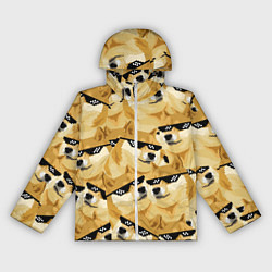 Ветровка с капюшоном женская Doge: Deal with it, цвет: 3D-белый