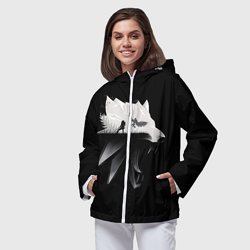 Женская ветровка Волк Ведьмака / 3D-Белый – фото 3