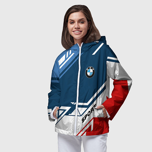 Женская ветровка BMW SPORT / 3D-Белый – фото 3