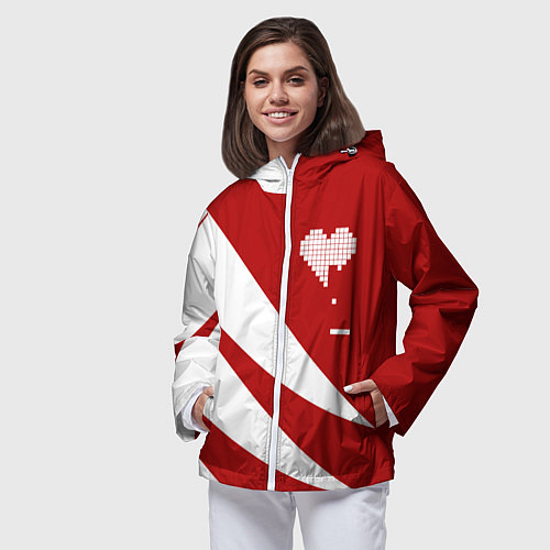 Женская ветровка Игра в сердца / 3D-Белый – фото 3