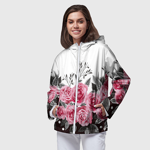 Женская ветровка Roses Trend / 3D-Белый – фото 3